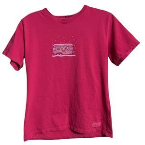 Life Is Good Van Life VW Christmas Decorations Pink T Shirt Sz S